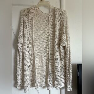 Cream Open-Knit Women's Sweater